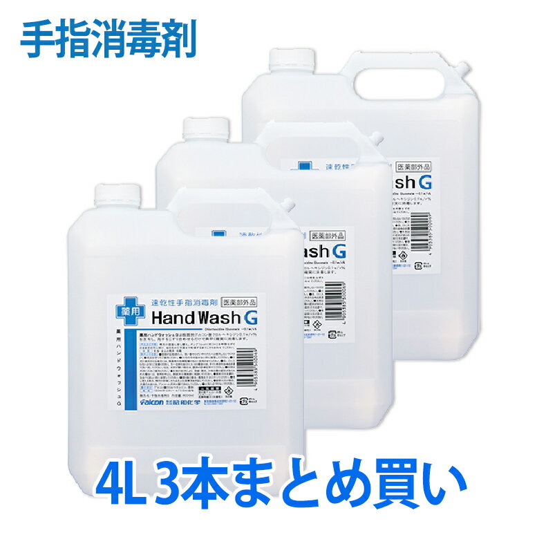 薬用ハンドウォッシュG 4L 3本 《あす楽対応》 手指消毒剤 業務用 まとめ買い ウイルス 感染症予防 消毒剤 手洗い 洗浄 業務用 【医薬部外品】送料無料
