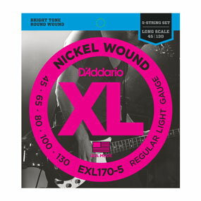 D'Addario EXL170-5 （5-String/Long） 世界中のミュージシャンからの圧倒的な支持を誇る、言わずと知れたベース弦のスタンダード。 ブライトでかつ正確なイントネーションを生み出し、どんなベースとも相性抜群です。 1st:XLB045 2nd:XLB065 3rd:XLB080 4th:XLB100 5th:XLB130