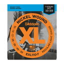 D'Addario EXL110-7 （Regular Light 7-string） 独特なブライトサウンド、素晴らしいイントネーション。世界中のミュージシャンからの圧倒的な支持を誇る、言わずと知れたエレキ弦のスタンダード。 1st :PL010 2nd : PL013 3rd : PL017 4th : NW026 5th : NW036 6th :NW046 7th :NW059