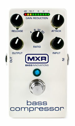 MXR M87 Bass Compressor スタジオ用機器の標準コントロール一式Attack, Release, Ratio, Input, Outputを備えて精細な設定が可能。CHT Constant Headroom Technologyによってスレッショールドに応じて常にクリーンな信号を維持。ギター用にもオススメ。 電源：006P9V電池、9VACアダプター ※在庫切れの際は、お取り寄せにお時間をいただく場合がございます。