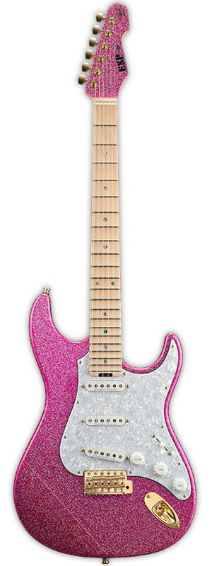 ESP SNAPPER Ohmura Customに、リクエストを多く頂いていたTwinkle Pinkが新しくラインアップに追加。 また、Twinkle Pinkでは、ヘッドトップはボディと同色で仕上げています。 SNAPPER-ALを基本にカスタマイズされている本器は、大村の拘りが形になったまさに理想のギターになっています。 最大の特徴は指板のハーフスキャロップで、一般的なスキャロップより浅くなっており初めて弾く方にも違和感が少なくなっています。フレットには安定した品質で話題のJESCARを採用しています。 ピックアップはセイモアダンカンのSTK-S1 Classic Stackを搭載。スタック構造の為、ノイズも少なく、なおかつレンジの広いシングルコイルサウンドを満喫できます。本人同様ミドルポジションは結線されておらずダミーになっています。 ブリッジにはトラディショナルタイプのGOTOH GE101TSを採用しています。トレモロブロックはスティール製で、スプリングはESP Custom Lab Tremolo Tone Spring Type-2を5本張っています。 BODY : Alder NECK : Hard Maple FINGERBOARD : Maple, Harf Scalloped FRETS : JESCAR FW58118-NS, 22frets INLAY : Abalone Dot SCALE : 648mm NUT : Bone (43mm) JOINT : Bolt-on TUNER : GOTOH SG360-07 H.A.P.M. BRIDGE : GOTOH GE101TS (ESP Custom Lab Tremolo Tone Spring Type-2) PICKUPS : (Neck) Seymour Duncan STK-S1n (Middle) Seymour Duncan STK-S1m (Dummy) (Bridge) Seymour Duncan STK-S1b CONTROL : Master Volume, Master Tone, Dummy, 3WAY Lever PU Selector COLOR : Twinkle Pink with GigBag 認定証、ポスター、非売品ピック付属 ※こちらの商品は受注生産の為、完成まで数ヶ月制作期間を頂きます。お客様のためだけの一本をESPファクトリーにて製作いたします。 詳しい納期など、お気軽にお問合せください。 ※ご予約商品につき、代金引換はご利用いただけません。カード決済・ショッピングクレジット・お振込みにてお支払い決済後正式受注とさせていただきます。 予めご了承いただけますようよろしくお願い致します。