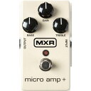 MXR M233 Micro Amp ＋ 好評を得つつも販売終了となったMXR Customshop製CSP233 Micro Amp +がMXR製品のレギュラーモデルとして再デビュー。 定番ブースターMXR Micro Ampをより使い勝手良くチューンアップ。 Micro Ampのゲインブーストはそのままに、ローノイズOPアンプを採用する事でローノイズ化。Bass &amp; Treble EQを追加し幅のあるサウンド作りが可能となっています。 電源9V：006P/9V電池または9V AC/DCアダプター ※在庫切れの際は、お取り寄せにお時間をいただく場合がございます。