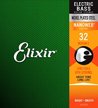 Elixir BASS NANOWEB 6th Medium C .032 #15332 [ꥯ][١]