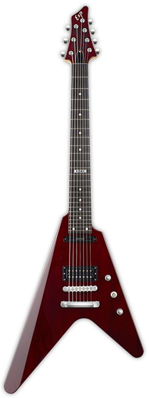 GRANRODEOのギタリストe-ZUKAが使用するVシェイプの7弦ギター7th SUPER NOVAがマイナーチェンジ。新たにBIG SUN REDとPierrot Greenの2カラーを発売します。 ラミネート構造だったボディはスワンプアッシュ単坂へと変更。ネックマテリアルは変わらずハードメイプルでエボニー指板ですが、スケールが686mmから648mmへ変更されています。ポジションマークのLEDはボディカラーに合わせた色が採用されています。ペグはスパーゼル®からゴトーのMG-Tタイプに変更されています。ピックアップはセイモアダンカンでネック側にはSHR-1n-7 HOT RAIL、ブリッジ側にはSH-16-7 59/Custom Hybridと、どちらもカスタムショップ製を搭載しています。ブリッジはロック機構を備えたトーンプロス®になります。 BODY :Swamp Ash (Thickness 42mm) NECK :Hard Maple 3P FINGERBOARD :Ebony, 24Frets INLAY :MOP Dot with LED, &quot;e-ZUKA&quot; at 12fret SCALE :648mm NUT :Carbon (47mm) JOINT :Bolt-on (T-5 Ultimate Access) TUNER :GOTOH SG360-07 MG-T BRIDGE :ToneProsl® TP7 &amp; T7Z PICKUP :(Neck) Seymour Duncan SHR-1n-7 (Bridge) Seymour Duncan SH-16-7 CONTROL :Master Volume, Master Tone Mini Toggle PU Selector, LED On-Off Switch COLOR : BIG SUN RED with GigCase ※こちらの商品は受注生産のため、数ヶ月納期をいただきます。 お客様のためだけの一本をESPファクトリーにて製作いたします。 詳しい納期などはお気軽にお問い合わせくださいませ。