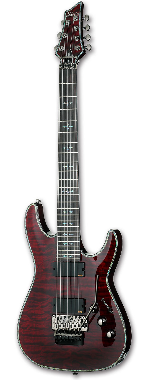 シェクターダイアモンドシリーズの人気モデル「ヘルレイザー」の7弦ギターです。 Floyd Rose 1000 Series搭載。EMG707を2発搭載。 コイルタップでシングルコイルPUとの切り替えも可能で多彩なサウンドバリエーションをお楽しみいただけます。 この価格帯のクラスを超えたクオリティをお楽しみください。 MODEL: HELLRAISER C-7 FR [AD-C-7-FR-HR] BODY: Mahogany w/Quilted Maple Top NECK: 3-pc Mahogany CONSTRUCTION: Set-neck with Ultra Access FINGER BOARD: Rosewood FRETS: 24 X-Jumbo SCALE: 26 1/2&quot; INLAY: Abalone Gothic Cross PICKUPS: EMG Active 707TW BRIDGE: Floyd Rose 1000 Series TUNERS: Grover HARDWARE: Black Chrome CONTROL: Vo(tap) / Vo(tap) / Tone / 3-way Switch BINDING: Abalone ※こちらの商品は受注生産の為、完成まで数ヶ月制作期間を頂きます。お客様のためだけの一本をシェクターファクトリーにて製作いたします。 詳しい納期など、お気軽にお問合せください。 ※ご予約商品につき、代金引換はご利用いただけません。カード決済・ショッピングクレジット・お振込みにてお支払い決済後正式受注とさせていただきます。 あらかじめご了承いただけますようよろしくお願い致します。