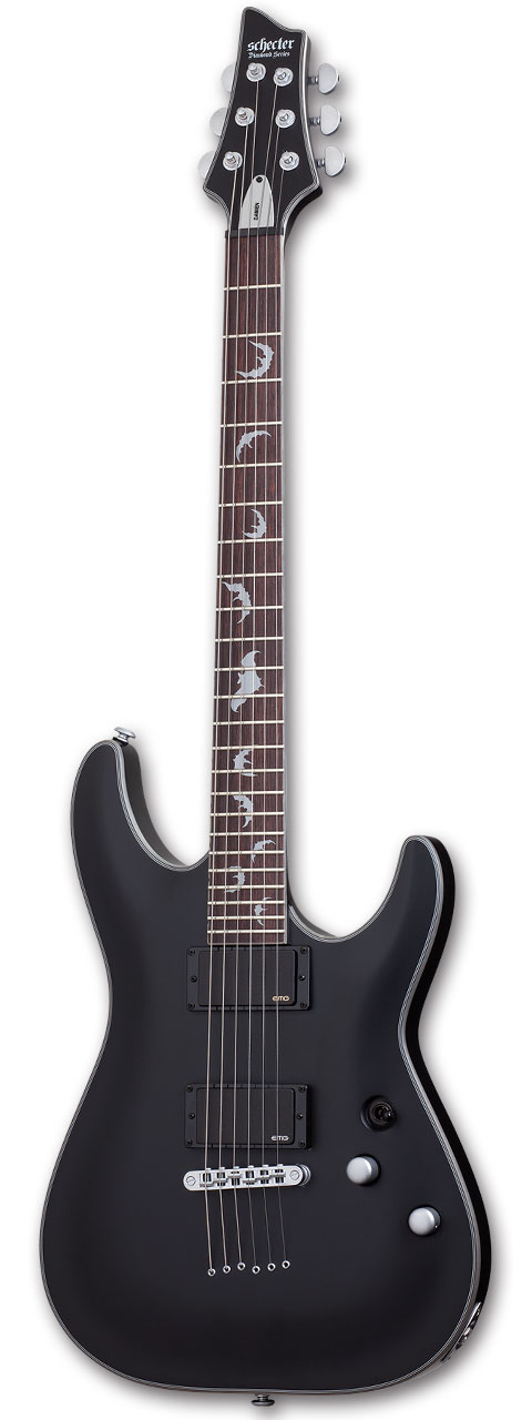 ダークでゴシックなスタイルが人気のSCHECTER DIAMOND SERIES DAMIEN PLATINUMシリーズ。 マホガニーバックのボディ、セットネックジョイント方式、ピックアップにはEMG81&amp;85を搭載しています。 EMGピックアップならではのエフェクターノリも良いバランスの良いトーン。 こちらのモデルはブリッジにTOM with Thru-bodyを採用。ブリッジミュートがうなります！ この価格帯のクラスを超えたクオリティをお楽しみください。 MODEL : DAMIEN PLATINUM-6 [AD-DM-PTM] BODY : Mahogany NECK : 3-PC Maple CONSTRUCTION : Set-neck with Ultra Access FINGER BOARD : Rosewood FRETS : 24 X-Jumbo SCALE : 25 1/2&quot; INLAY : Platinum Bats PICKUPS : EMG ACTIVE 81 / 85 BRIDGE : TOM with Thru-Body TUNERS : Grover HARDWARE : Satin Chrome CONTROL : Vo / Tone / 3-way Switch BINDING : Silver / Platinum Multi-Ply COLOR : Satin Black(SBK) with Gig Case ※こちらの商品は受注生産の為、完成まで数ヶ月制作期間を頂きます。お客様のためだけの一本をシェクターファクトリーにて製作いたします。 詳しい納期など、お気軽にお問合せください。 ※ご予約商品につき、代金引換はご利用いただけません。カード決済・ショッピングクレジット・お振込みにてお支払い決済後正式受注とさせていただきます。 予めご了承いただけますようよろしくお願い致します。