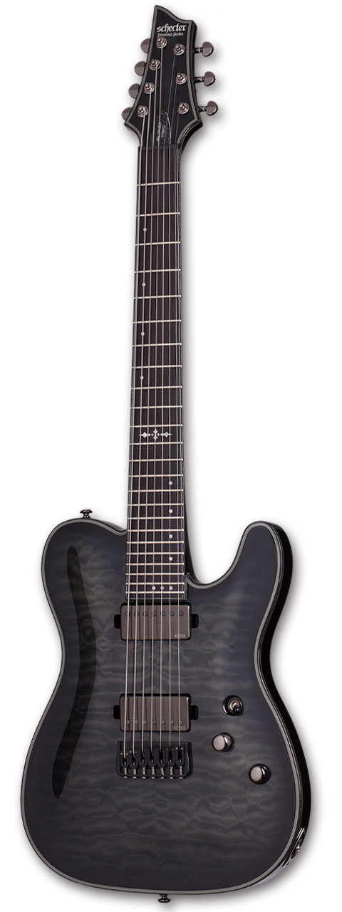 ダークでゴシックなスタイルが人気のSCHECTER DIAMOND SERIES HELLRAISER HYBLIDシリーズのPTタイプ7弦ギターです。 キルテッドメイプルトップ＆マホガニーバックのボディにセットネックジョイント方式、ピックアップにはEMG5-77H&amp;66を搭載しています。 EMGピックアップならではのエフェクターノリも良いバランスの良いトーン。 この価格帯のクラスを超えたクオリティをお楽しみください。 MODEL : HELLRAISER HYBRID PT-7 [AD-PT-7-HR-HB] BODY : Mahogany w/Quilted Maple Top(on TBB) , Mahogany(on UV) NECK : 3-pc Maple CONSTRUCTION : Set-neck with Ultra Access FINGER BOARD : Ebony with Compound Radius FRETS : 24 X-Jumbo SCALE : 26 1/2&quot; INLAY : MOP Offset / Reverse Dots with Gothic Cross at 12 Fret PICKUPS : EMG 57-7H(R) / EMG 66-7H(F) with Brushed Black Chrome Covers BRIDGE : Hipshot Hardtail with Thru-body TUNERS : Schecter Locking HARDWARE : Black Chrome , Black(Bridge) CONTROL : Vo / Tone / 3-way Switch BINDING : Carbon Fiber Multiply COLOR : Trans Black Burst(TBB) , Ultra Violet(UV) with Gig Case ※こちらの商品は受注生産となっておりまして、ご注文をいただきましてからSCHECTER FACTORYにて製作いたします。 納期は約8ヶ月です。お客様のためだけの一本を製作させていただきます。