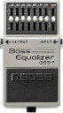 BOSS Bass Equarizer GEB-7 ベースの音づくりにもっとも効く周波数帯域を選択。しかも各バンドのQ（帯域幅）も低域はゆるやかに、音のキャラクターの決め手となる中域は急峻に設定。繊細かつ大胆な音づくりが思いのまま。 ※在庫切れの際は、お取り寄せにお時間をいただく場合がございます。 Controls LEVEL , 7bandイコライザー(レベル・コントロール／±15dB（センター0dB）)／50Hz、120Hz、400Hz、500Hz、800Hz、4.5kHz ●電源／006P（1個）、ACアダプター（PSA-100）●消費電流／16mA（DC9V）●端子／入力、出力、ACアダプター●残留ノイズ／-100dBm以下(IHF-A)●寸法・重量／70(W)×55(H)×125(D)mm、440g