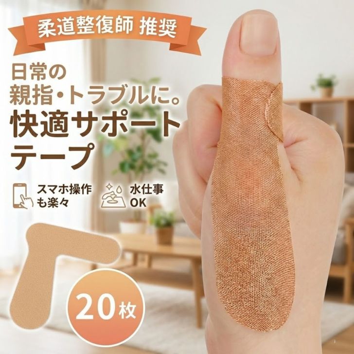 親指サポーター 腱鞘炎 ばね指 親指を支えるテープ 20枚入 柔道整復...(4.0)