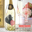 名入れラベル 金箔入りスパークリング フェリスタス 750ml 好きな写真で作れる ハート型 写真入り キラキラホログラム名入れラベル ギフト 男性 女性 誕生日 プレゼント 結婚祝い 還暦祝い 古希 退職祝い 開店祝い お祝い 贈り物 母の日【倉庫A】