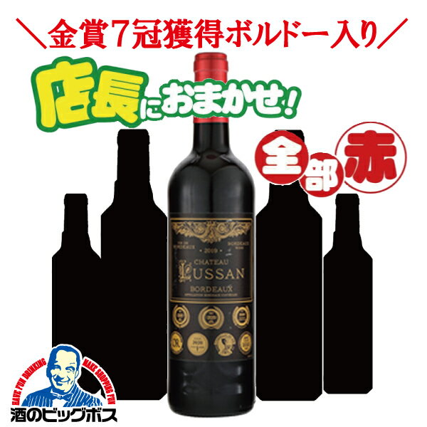 ワインセット 赤【本州のみ 送料無料】第6弾 店長におまかせ 全部赤 750ml×5本セット『OMS』