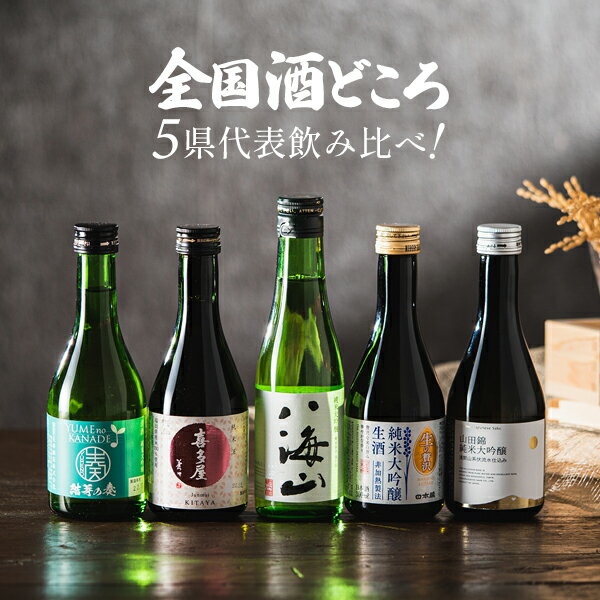 高級な日本酒 父の日 早割 日本酒 飲み比べ プレゼント ギフト セット 高級 ミニ【本州のみ 送料無料】5選-vol.1 全国酒どころ5県代表 300ml×5本セット『GFT』【日本酒 飲み比べセット】お中元 御中元