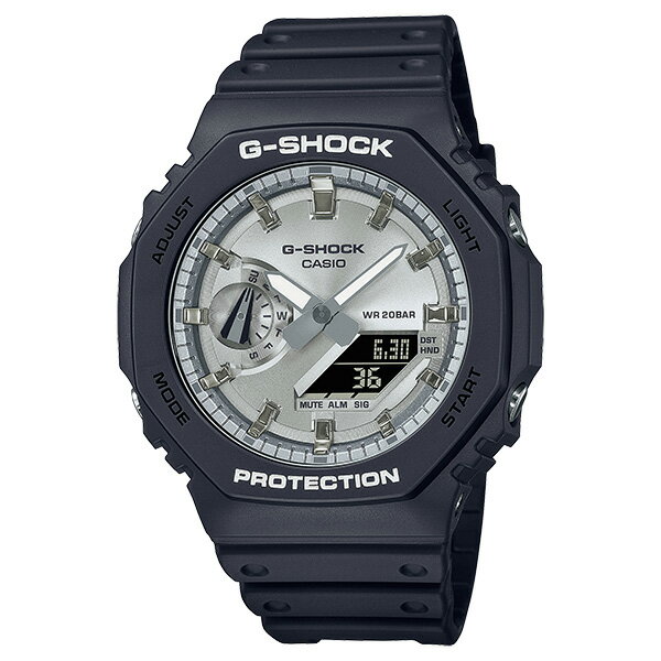 【当選確率1/2ポイントバックCP】国内正規品 CASIO G-SHOCK カシオ Gショック 八角形 シルバー×マットブラック メンズ腕時計 GA-2100SB-1AJF