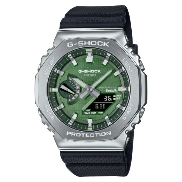 乐天商城 - 【ラッピング無料対象商品】国内正規品 CASIO G-SHOCK カシオ Gショック アナデジ タフソーラー スマートフォンリンク 八角形 メンズ腕時計 GBM-2100A-1A3JF