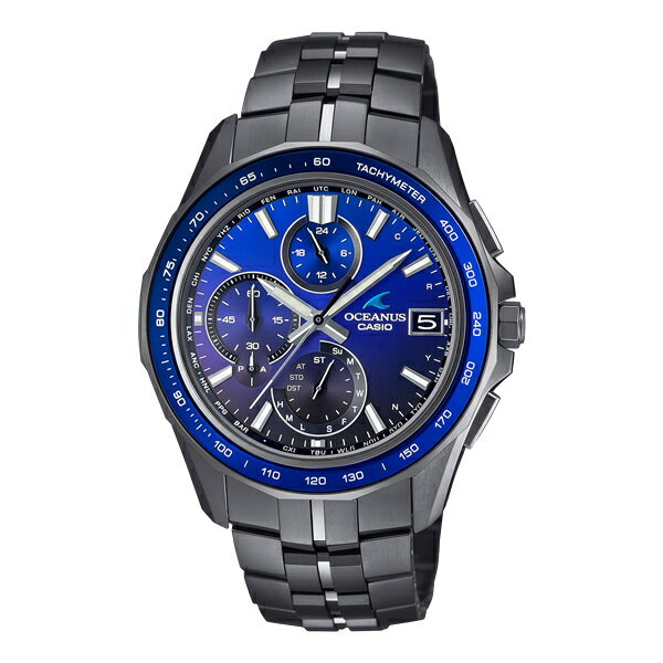 乐天商城 - 【ポイントバックCP】【ラッピング無料対象商品】国内正規品 CASIO OCEANUS カシオ オシアナス Manta マンタ 薄型 日本製 ブルー ブラック メンズ腕時計 OCW-S7000B-2AJF