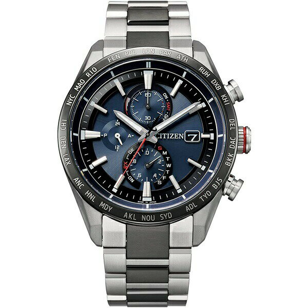 シチズン アテッサ 腕時計（メンズ） ＼父の日フェア粗品進呈／CITIZEN ATTESA シチズン アテッサ ACT Line シルバー ブラック メンズ腕時計 AT8186-51L
