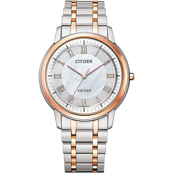 シチズン エクシード 腕時計（メンズ） CITIZEN EXCEED シチズン エクシード 薄型 エレガント 耐ニッケルアレルギー シルバー×ピンクゴールド メンズ腕時計 AR4004-71D