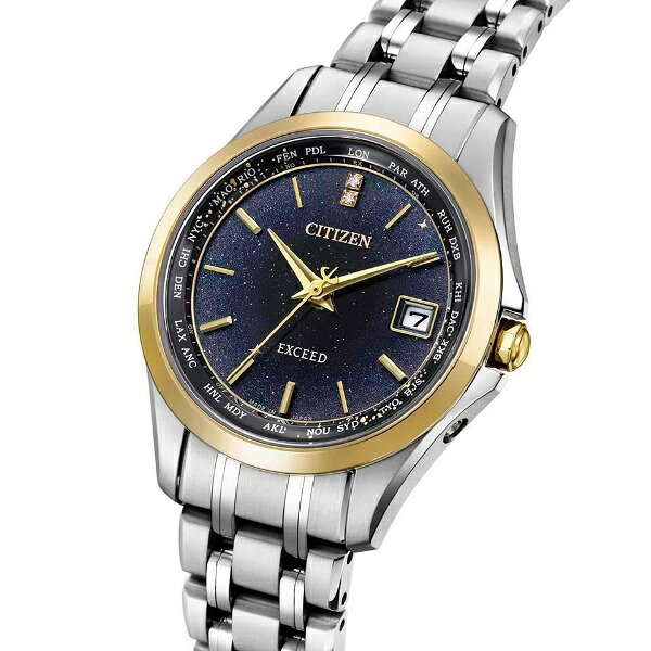BIG BOYSの【当選確率1/2ポイントバックCP】【ラッピング無料対象商品】『数量限定』CITIZEN EXCEED シチズン エクシード 限定モデル400本 七夕 天の川 ペアモデル 電波時計 レディース腕時計 EC1127-68L｜アングル2
