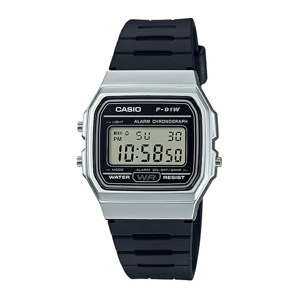 国内正規品 CASIO Collection カシオ コレクション POP 軽量 薄型 ブラック×シルバー ユニセックス腕時計 F-91WM-7AJH