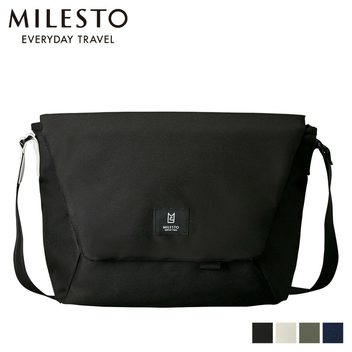 ミレスト メッセンジャーバッグ レディース MILESTO MESSENGER BAG L ミレスト バッグ ショルダーバッグ メッセンジャーバッグ メンズ レディース ブラック ホワイト グレー ネイビー 黒 白 MLS464 母の日