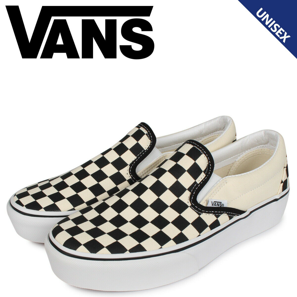 VANS CLASSIC SLIP-ON PLATFORM バンズ スリッポン クラシック スニーカー メンズ レディース ヴァンズ 厚底 ホワイト 白 VN00018EBWW