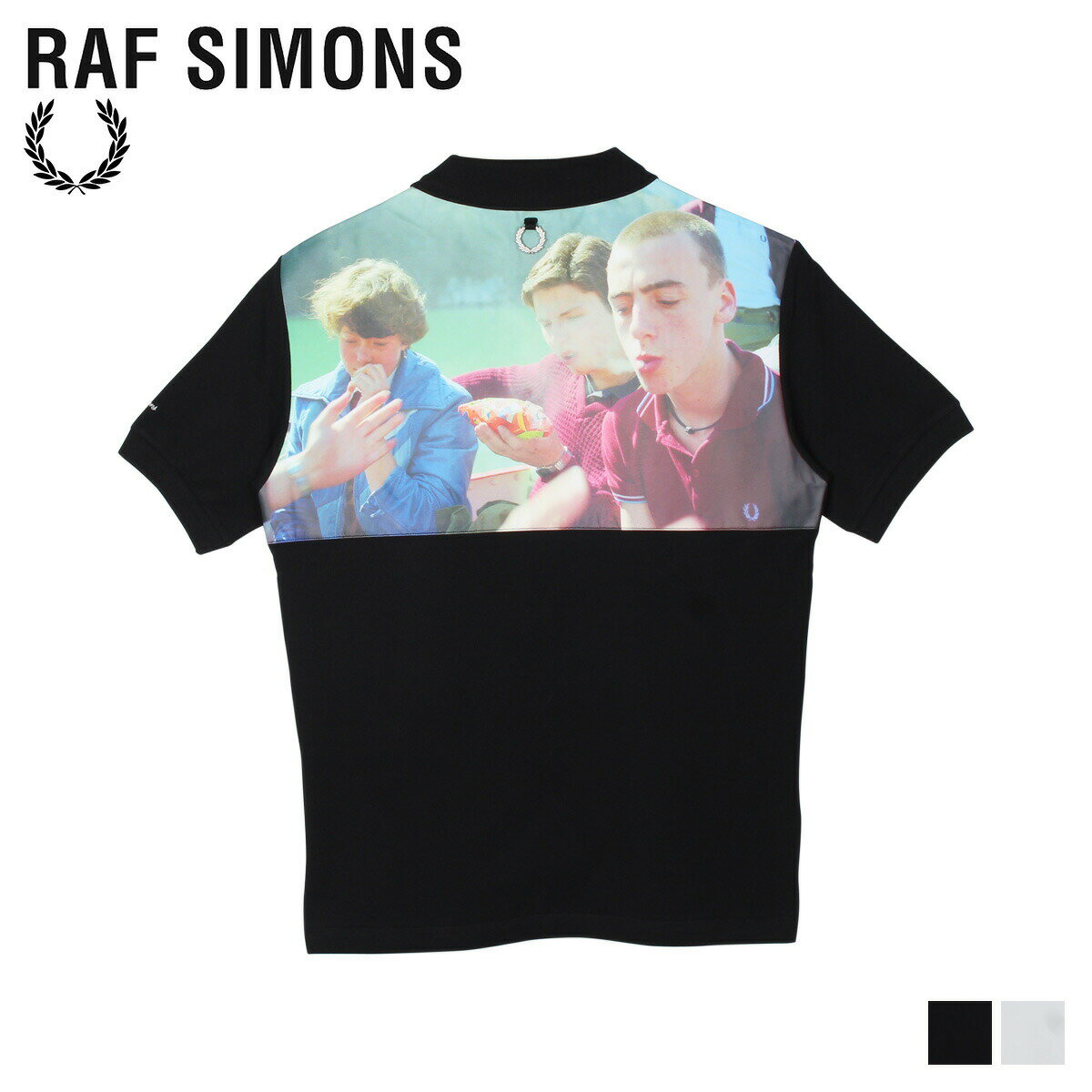 FRED PERRY RAF SIMONS YOKE PRINT POLO フレッドペリー ラフシモンズ ポロシャツ 半袖 メンズ コラボ ブラック ホワイト ネイビー 黒 白 SM8127