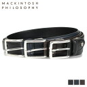 MACKINTOSH PHILOSOPHY LEATHER BELT マッキントッシュ フィロソフィー ベルト レザーベルト メンズ 本革 バックル ブラック ...