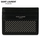 サンローラン パスケース メンズ SAINT LAURENT PARIS CARD CASE サンローラン パリ パスケース カードケース ID 定期入れ メンズ 本革 スタッズ ブラック 黒 3759490VGUE