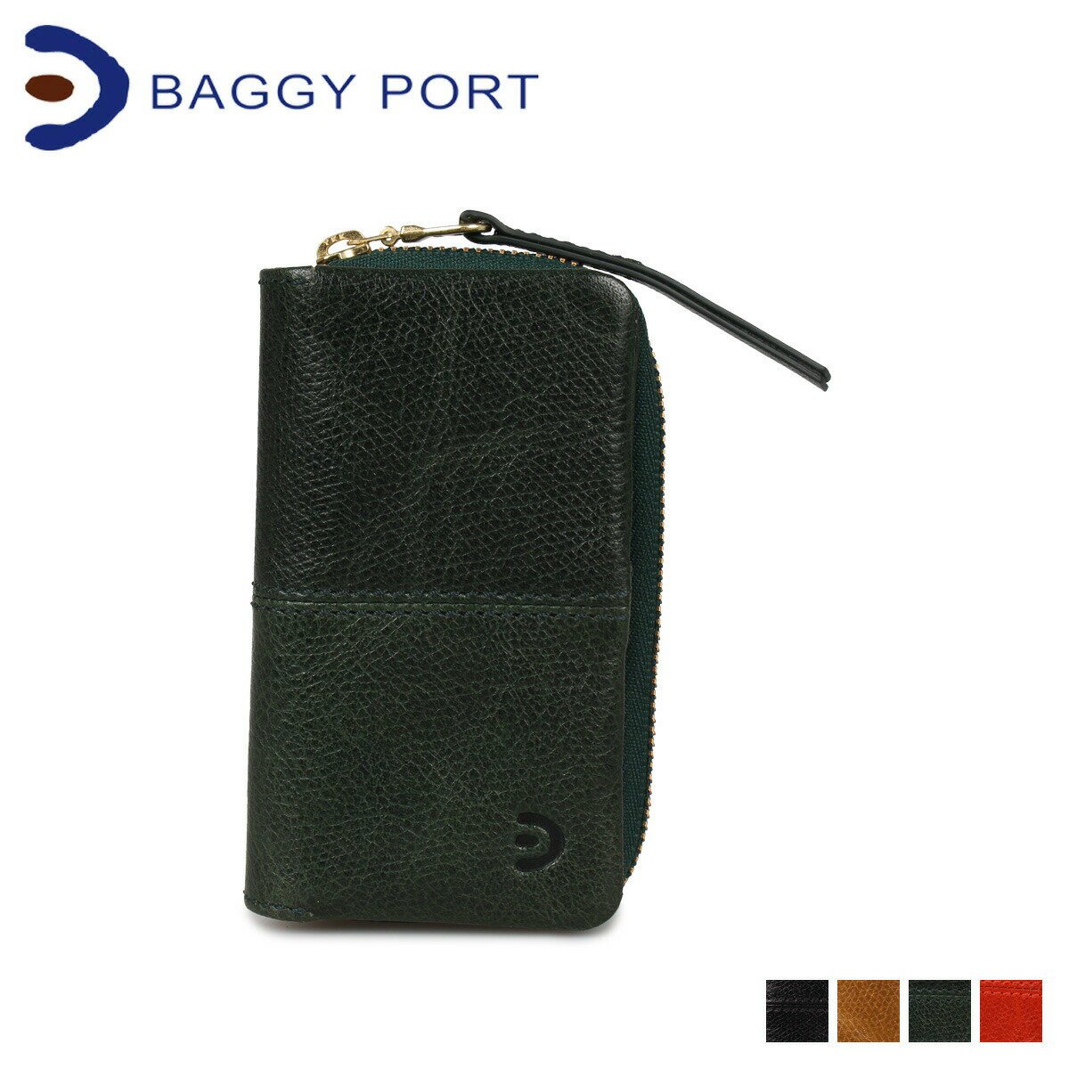 バギーポート BAGGY PORT BRITANNIA KEY CASE バギーポート キーケース キーホルダー ブリタニア メンズ レディース ラウンドファスナー 4連 ブラック キャメル グリーン オレンジ 黒 ZKM203