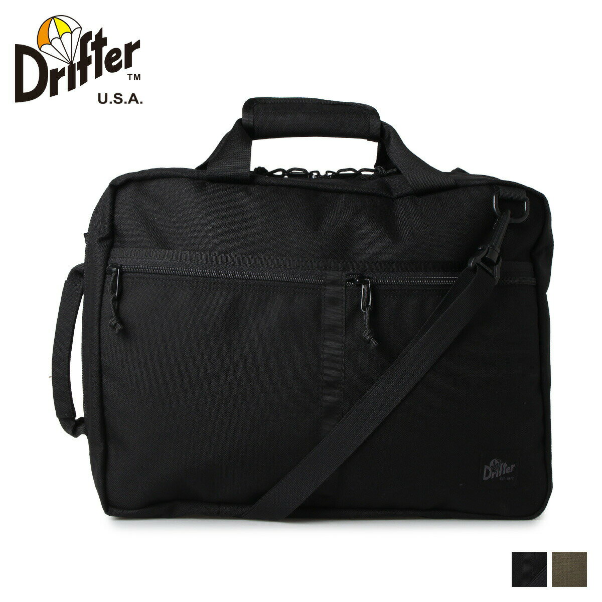 Drifter CONVERTIBLE BRIEF ドリフター バッグ ショルダーバッグ ビジネスバッグ ブリーフケース リュック メンズ 18L 3WAY ブラック カーキ 黒 DFV0685