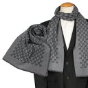 グッチ マフラー（レディース） 【最大1000円OFFクーポン配布中】 GUCCI SC SOGI SCARF グッチ マフラー ストール メンズ レディース GGパターン リバーシブル グレー 3912464G200