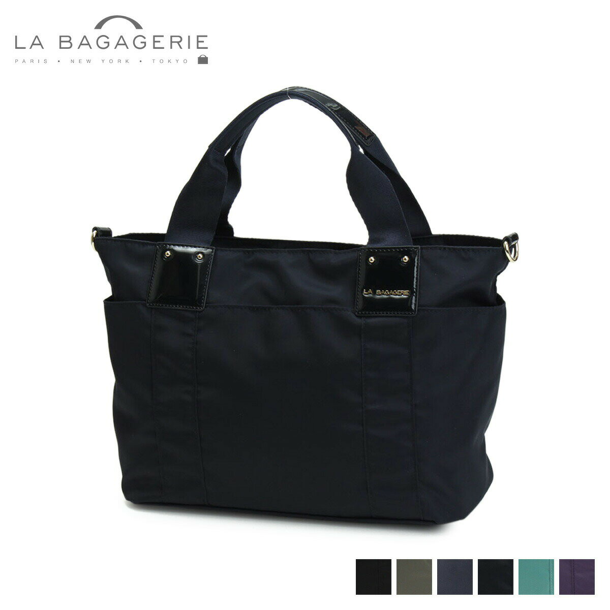 【最大1000円OFFクーポン配布中】 LA BAGAGERIE 2WAY TOTE BAG ラ バガジェリー バッグ トートバッグ ショルダーバッグ レディース 撥水 ブラック グレー ネイビー グリーン パープル 黒 B72-12-02 母の日