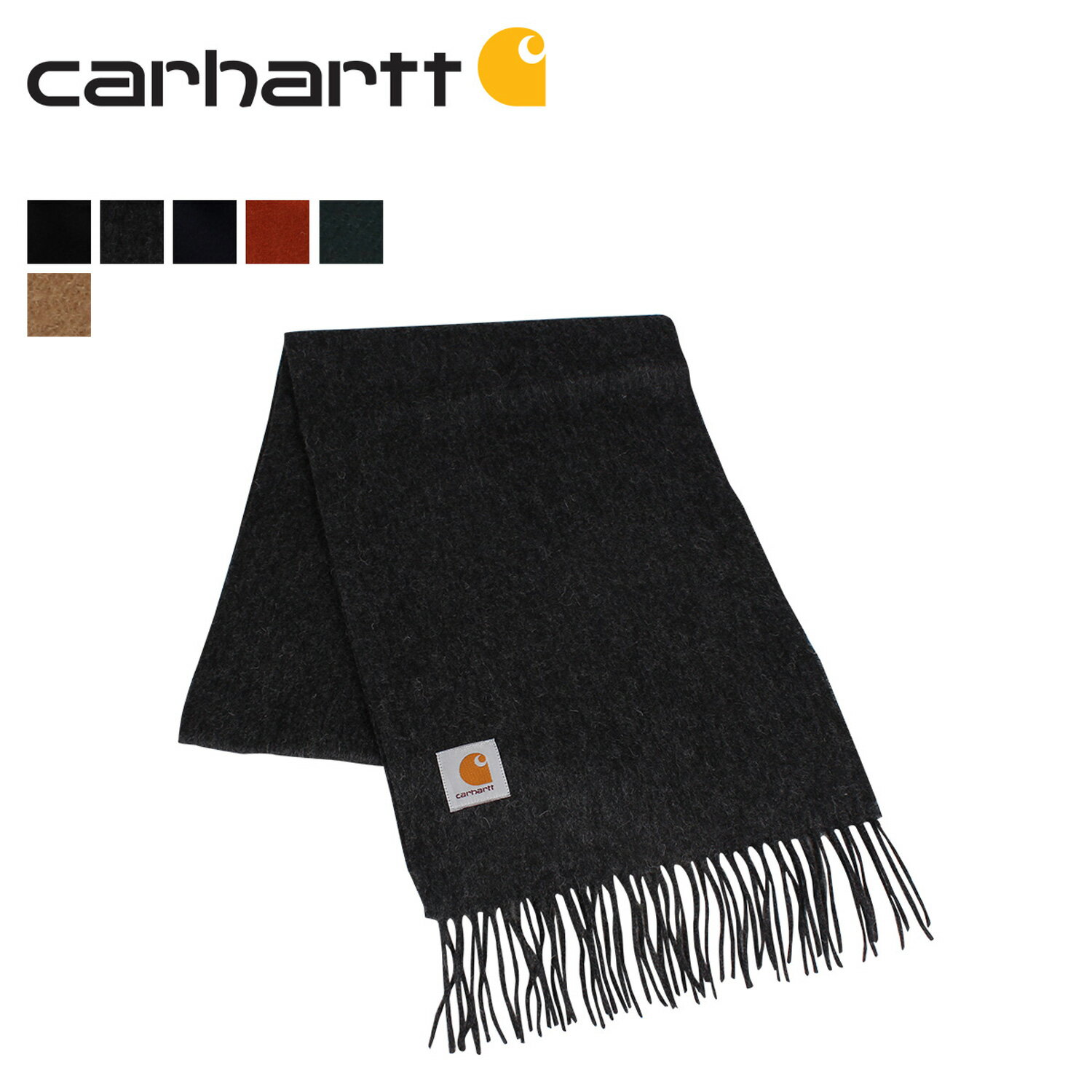 carhartt CLAN SCARF カーハート マフラー スカーフ メンズ レディース ブラック グレー ネイビー オレンジ ブラウン 黒 I013507
