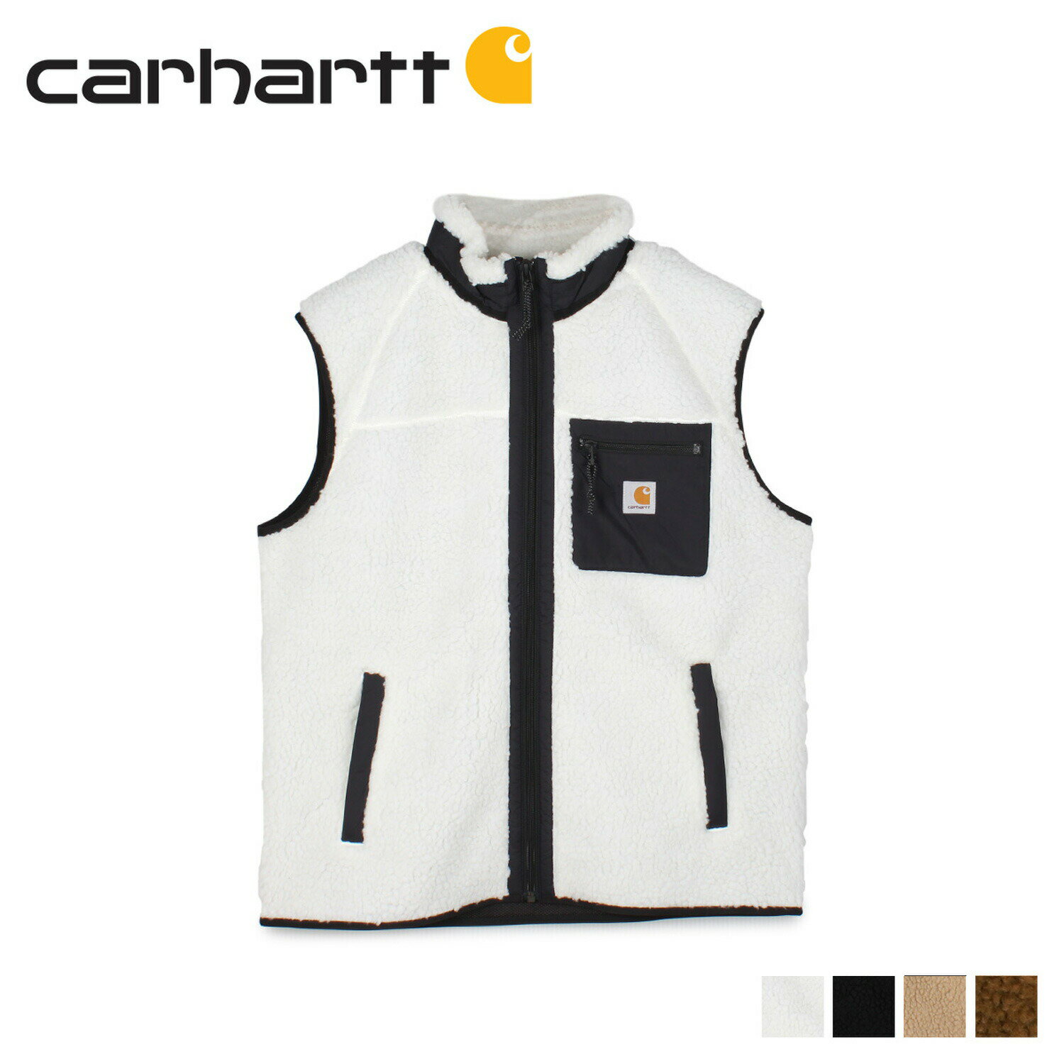 carhartt PRENTIS VEST LINER カーハート プレンティス ベスト ジレ ボアベスト メンズ レディース プルオーバー ブラック ホワイト ブラウン 黒 白 I026719