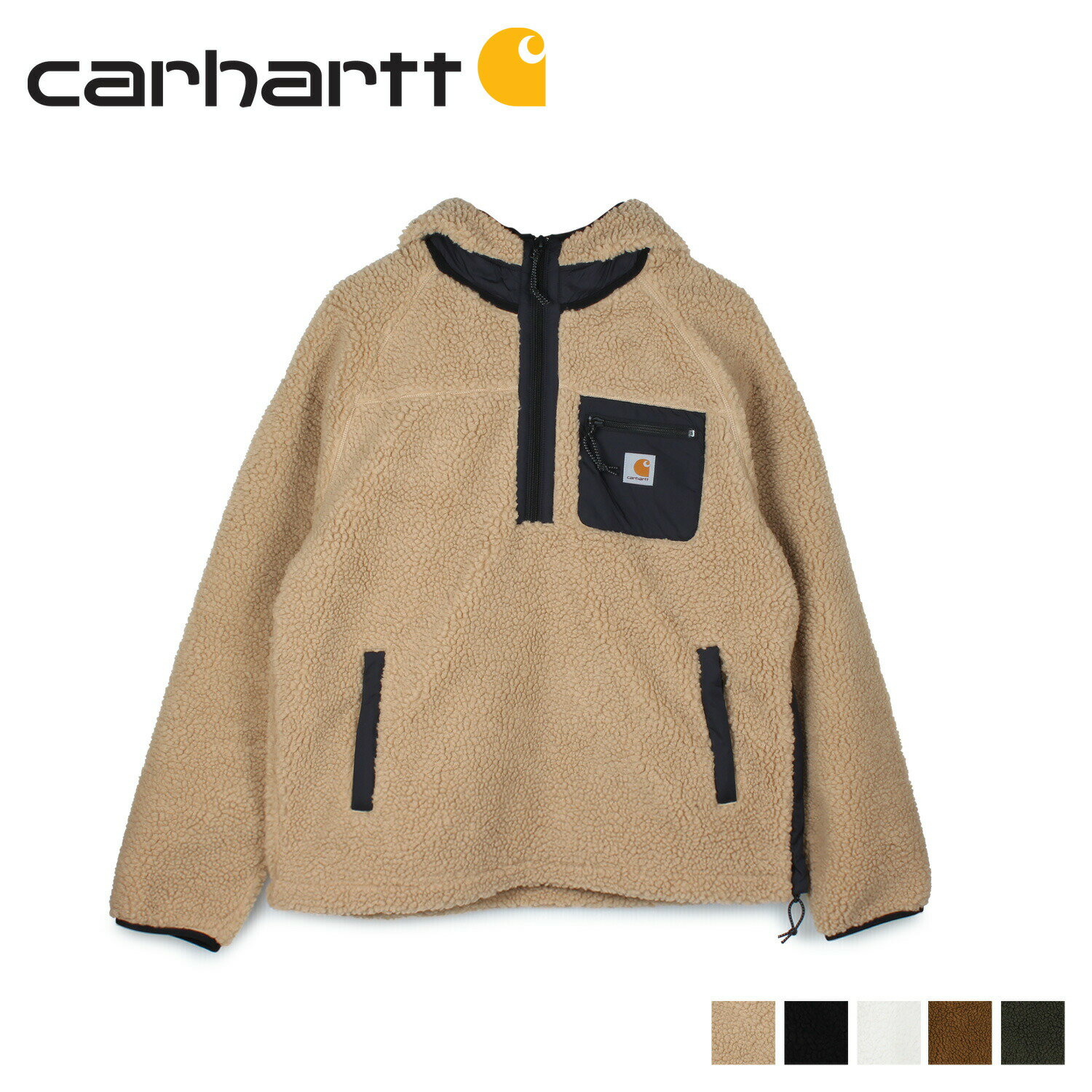 カーハート ボアジャケット メンズ carhartt PRENTIS PULLOVER カーハート プレンティス プルオーバー ジャケット フリースジャケット ボアジャケット アウター メンズ レディース ブラック ホワイト ブラウン 黒 白 I027123