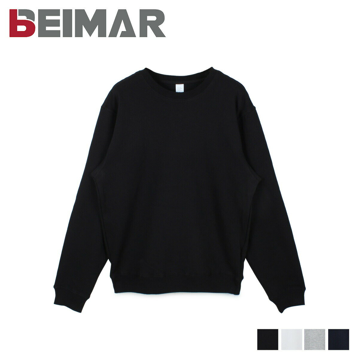 BEIMAR BASIC CREW SWEATER 10OZ ビーマー ニット セーター 長袖 メンズ レディース クルーネック ブラック ホワイト グレー ネイビー 黒 白 F100