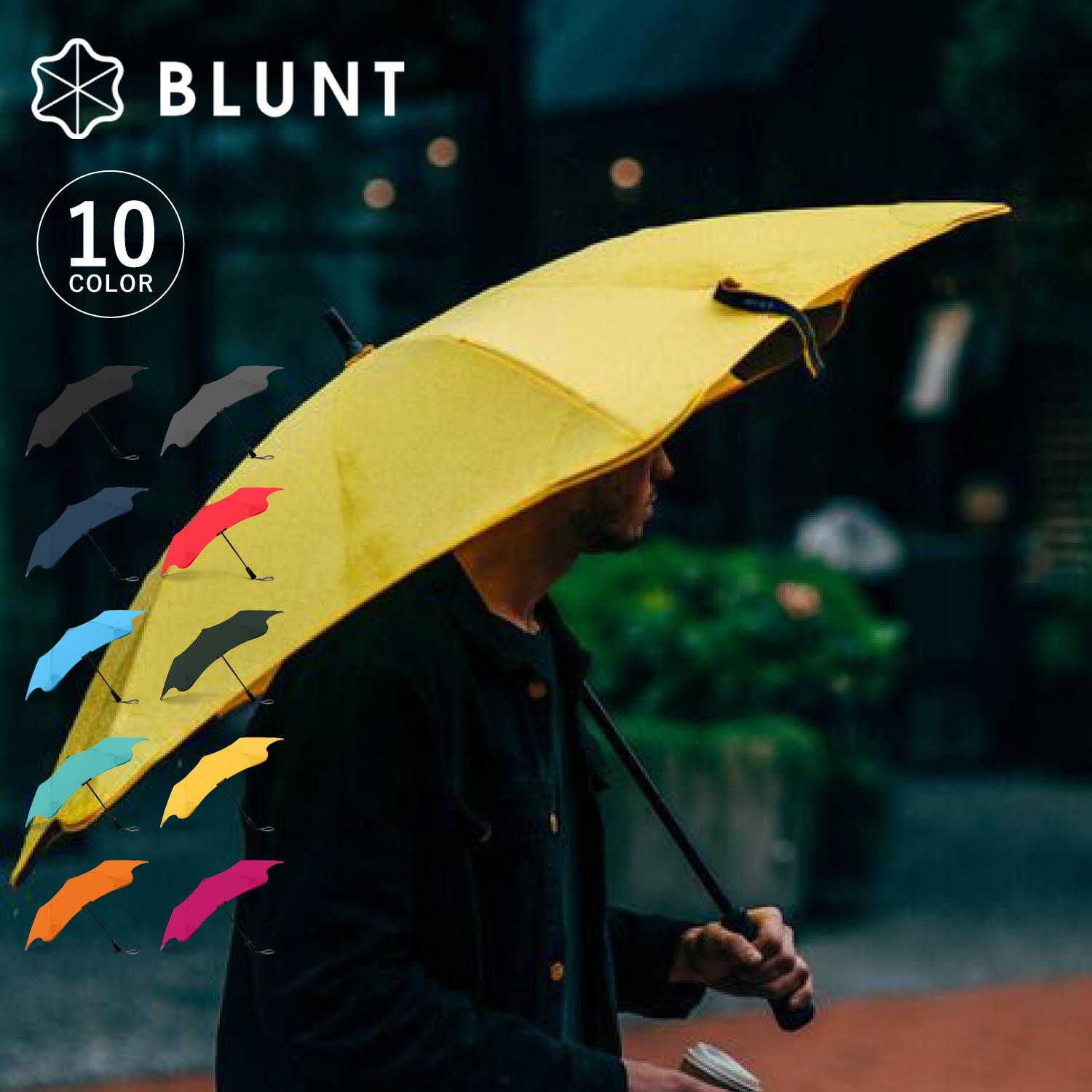 ブラント 折りたたみ傘 メンズ 【最大1000円OFFクーポン配布中】 BLUNT METRO ブラント 折りたたみ傘 雨傘 2段 55cm メトロ メンズ レディース コンパクト 軽量 耐風 ブラック チャコール ネイビー レッド ブルー グリーン ミント イエロー オレンジ ピンク 黒 母の日