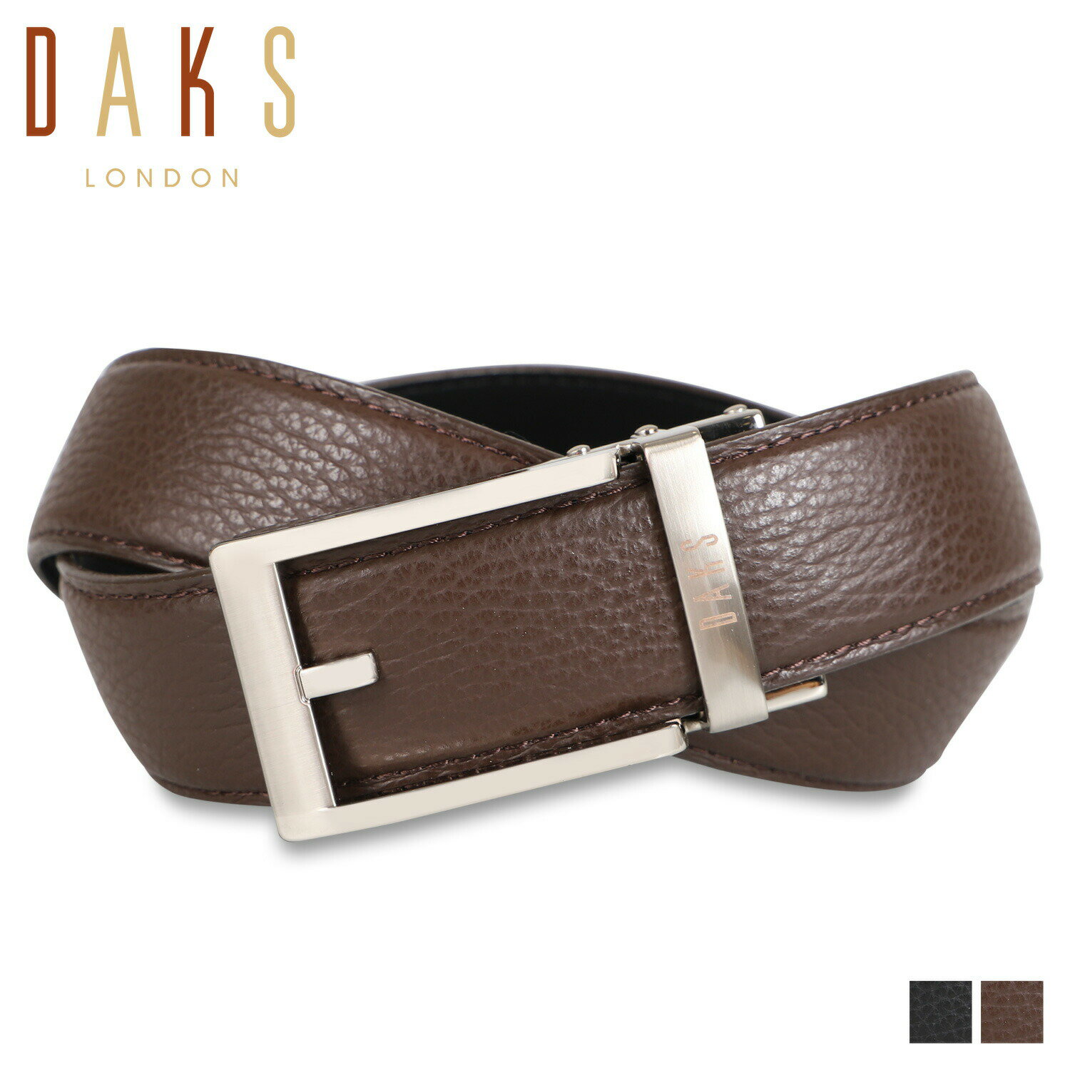 【最大1000円OFFクーポン配布中】 DAKS LEATHER BELT ダックス ベルト メンズ 本革 ブラック ダークブラウン 黒 DB16210