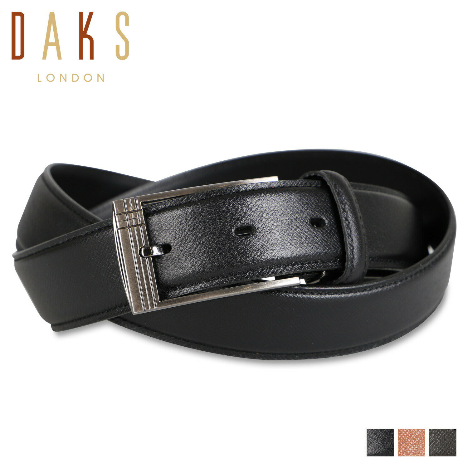 ダックス 【最大1000円OFFクーポン配布中】 DAKS LEATHER BELT ダックス ベルト メンズ 本革 ブラック ブラウン ダークブラウン 黒 DB22210