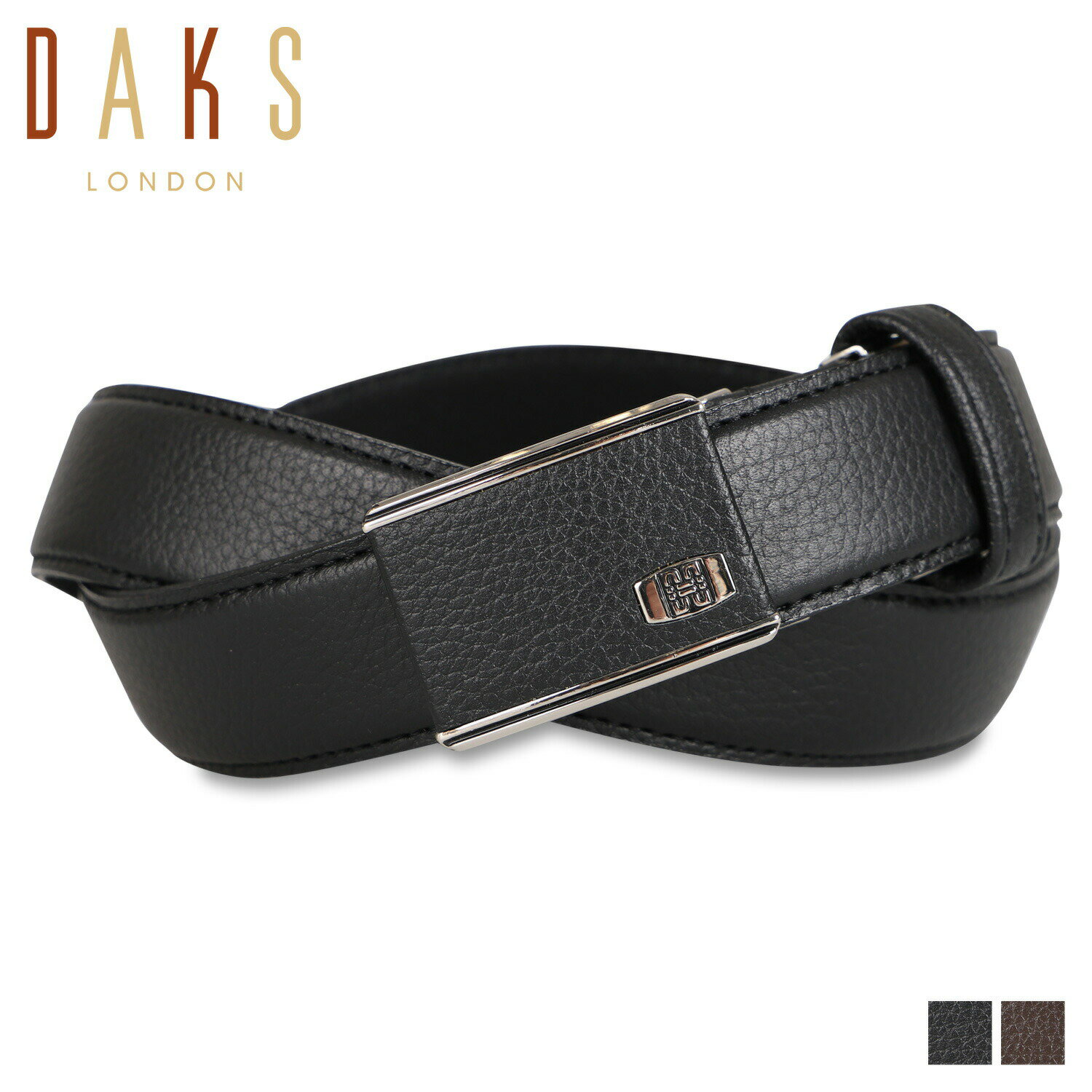 ダックス 【最大1000円OFFクーポン配布中】 DAKS LEATHER BELT ダックス ベルト メンズ 本革 ブラック ダークブラウン 黒 DB25070