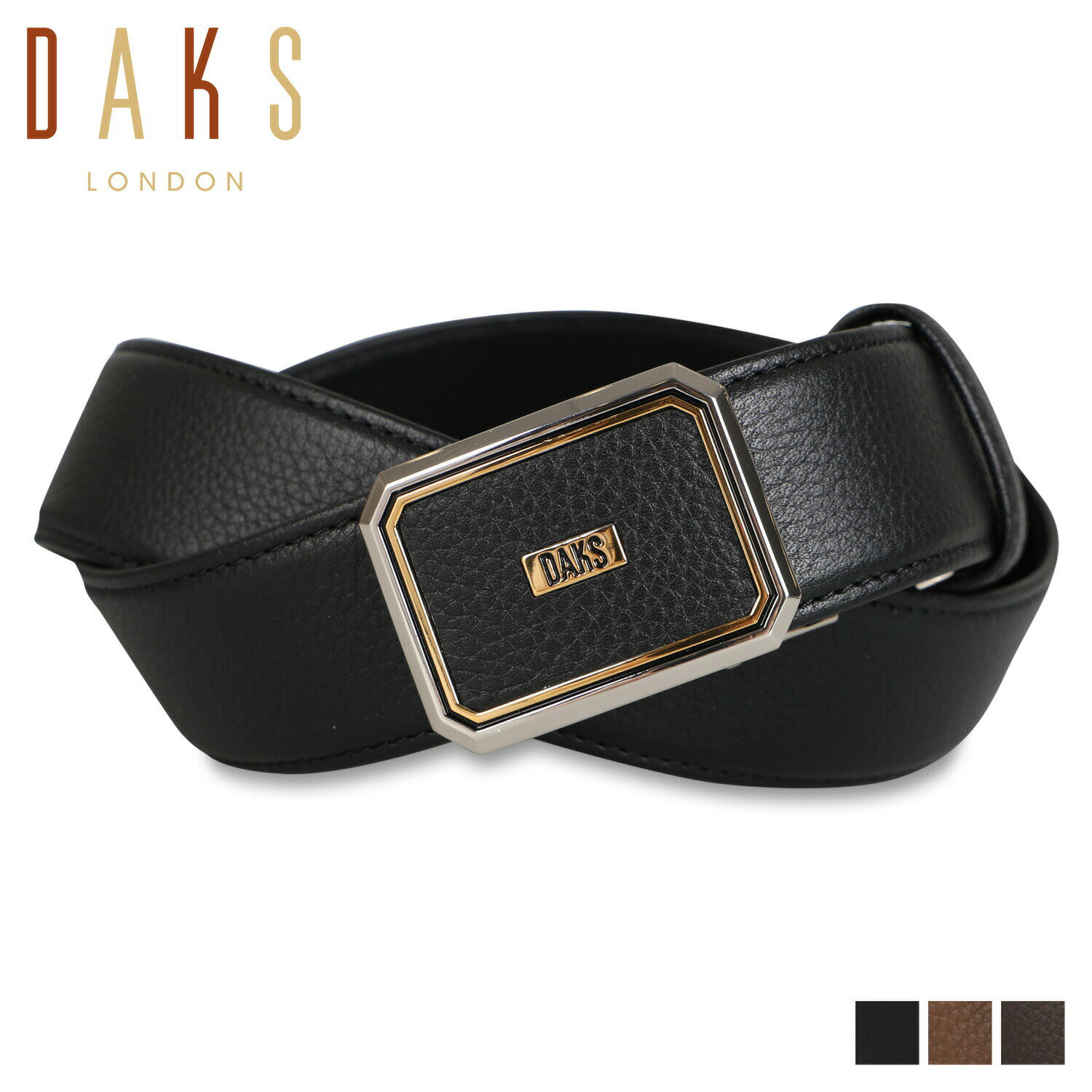 ダックス DAKS LEATHER BELT ダックス ベルト メンズ 本革 ブラック ブラウン ダークブラウン 黒 DB25910