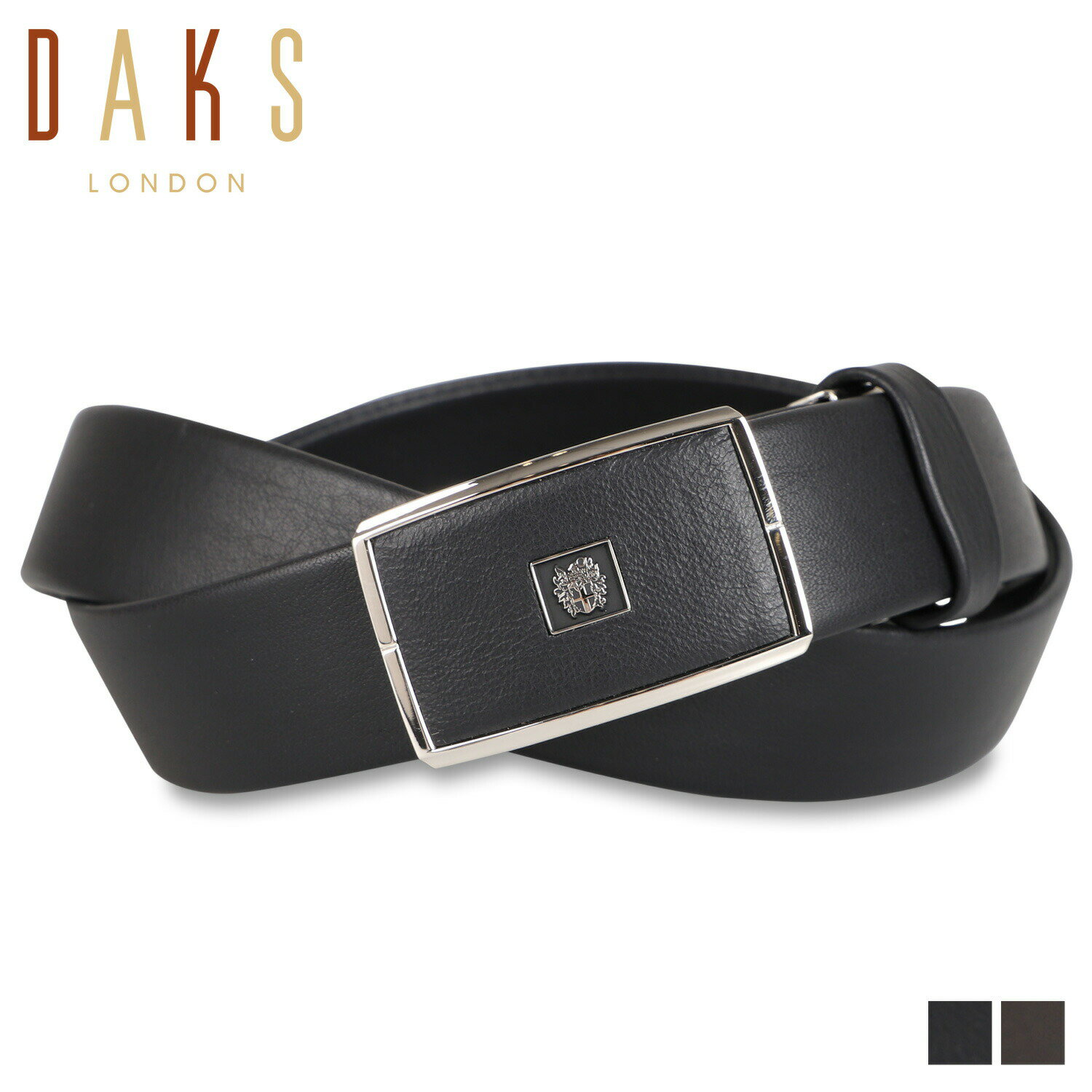 ダックス 【最大1000円OFFクーポン配布中】 DAKS LEATHER BELT ダックス ベルト メンズ 本革 ブラック ダークブラウン 黒 DB35711