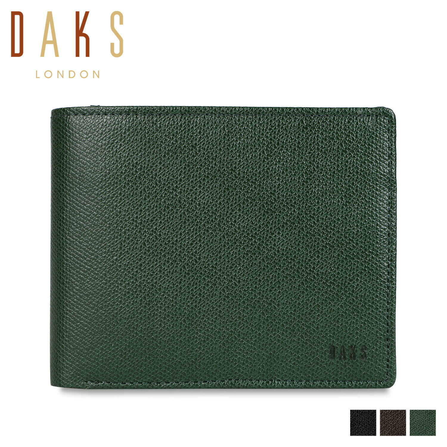 Other - DAKS CLASSIC WALLET ダックス 二つ折り財布 メンズ 本革 ブラック ブラウン グリーン 黒 DP34215