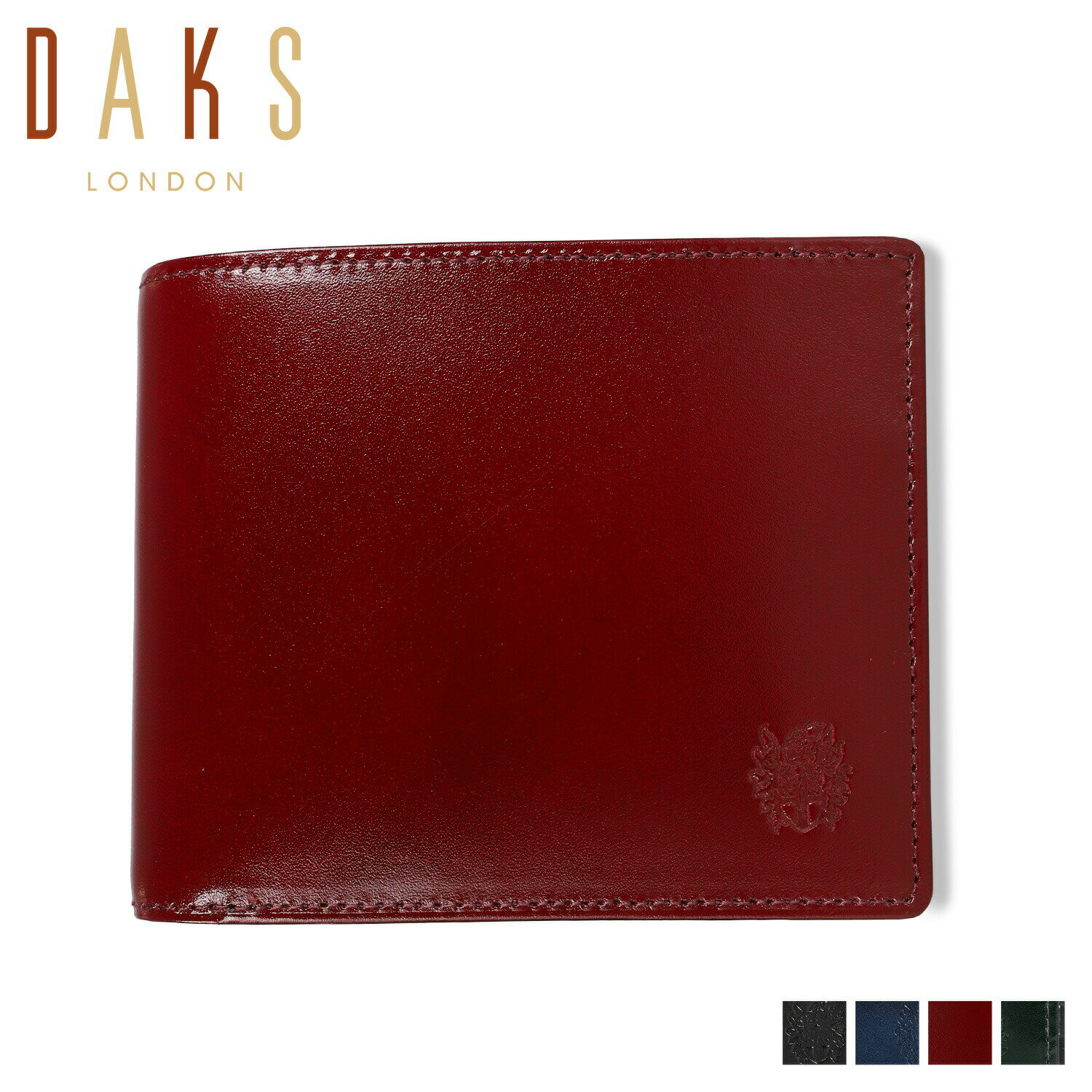 樂天商城 - DAKS WALLET ダックス 二つ折り財布 メンズ 本革 ブラック ネイビー ワイン レッド グリーン 黒 DP38218
