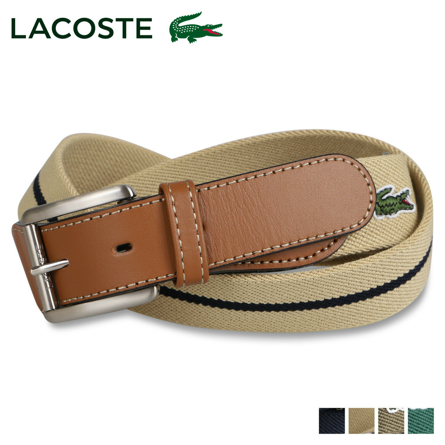 LACOSTE ベルト メンズ 【最大1000円OFFクーポン配布中】 LACOSTE BELT ラコステ ベルト メンズ ネイビー ベージュ カーキ グリーン LB96470