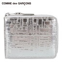 【最大1000円OFFクーポン配布中】 COMME des GARCONS EMBOSSED LOGOTYPE コムデギャルソン 二つ折り財布 メンズ レディース ラウンドファスナー シルバー SA7100EG