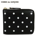 【最大1000円OFFクーポン配布中】 COMME des GARCONS POLKA DOTS PRINTED コムデギャルソン 二つ折り財布 メンズ レディース ラウンドファスナー ブラック 黒 SA7100PD