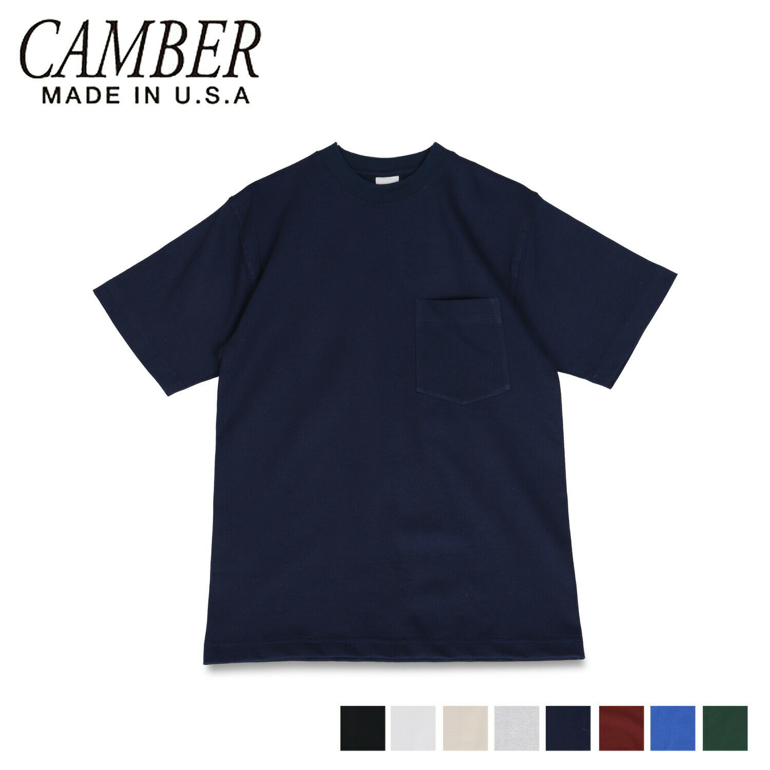 楽天inglewood Beauty【最大1000円OFFクーポン配布中】 CAMBER 302 POCKET T-SHIRT 8OZ MAX WT キャンバー Tシャツ 半袖 メンズ レディース 無地 ブラック ホワイト ベージュ グレー ネイビー バーガンディー ブルー ダーク グリーン 黒 白