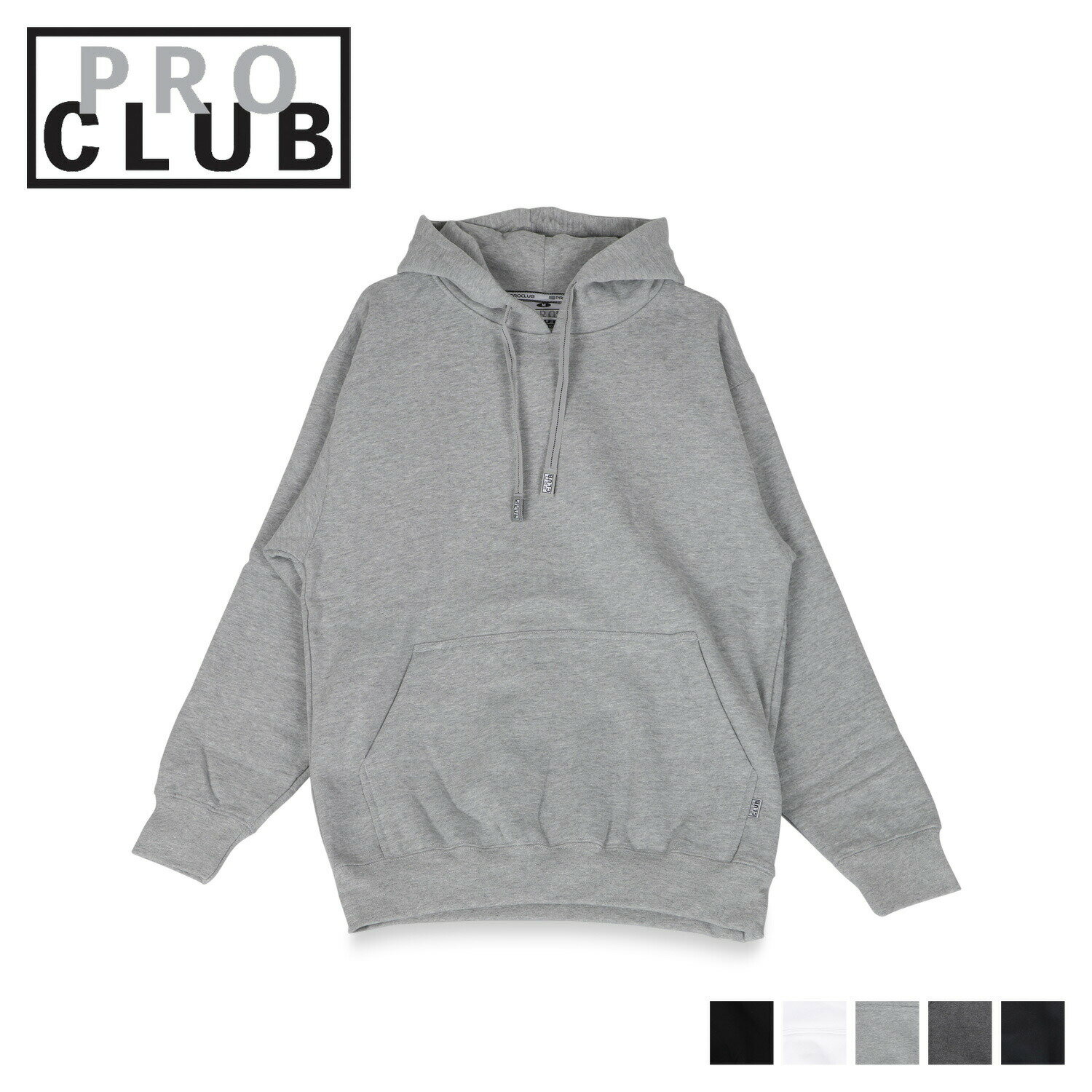 PRO CLUB PULLOVER HOODIE プロクラブ パーカー メンズ レディース ブラック ホワイト グレー ネイビー 黒 白 142のサムネイル