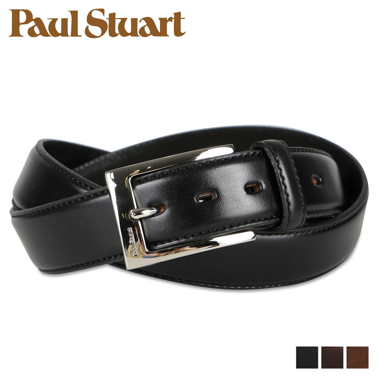 ポールスチュアート 【最大1000円OFFクーポン配布中】 Paul Stuart BELT ポールスチュアート ベルト メンズ 本革 ブラック ダークブラウン ブラウン 黒 SB00610